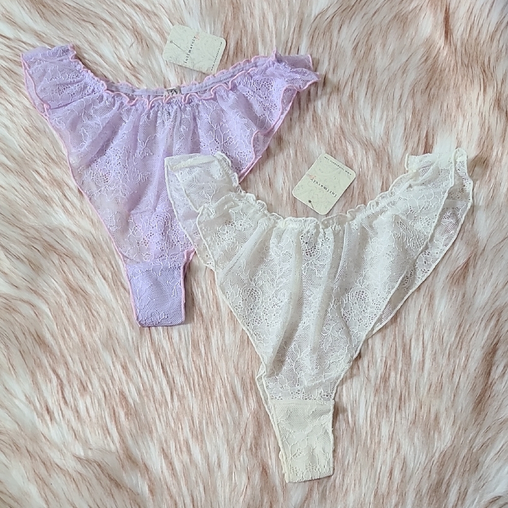 NWT Free People Intimately Gia Lace Tanga Underwear Bundle Size S